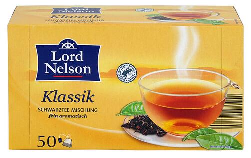 Lord Nelson Klassik Schwarztee Mischung fein-aromatisch, 50 Beutel